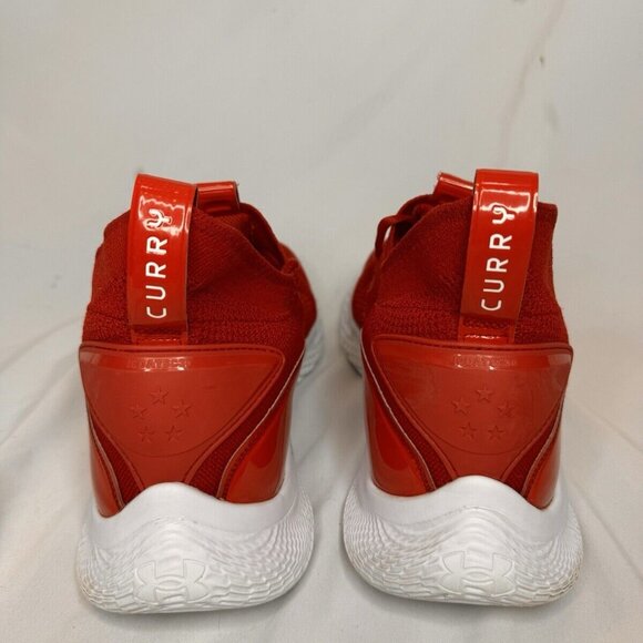 Under Armour Steph Curry 8 Flow TB 3024785-605 Red Patent White Men's 14 Shoes - Picture 6 of 11